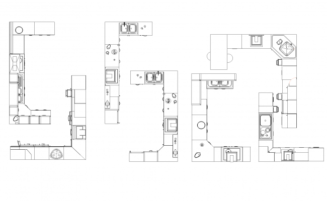 Kitchen section and plan details dwg file - Cadbull