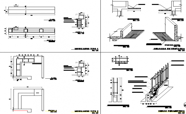 Partial constructive sectional details of multi-story building dwg file ...