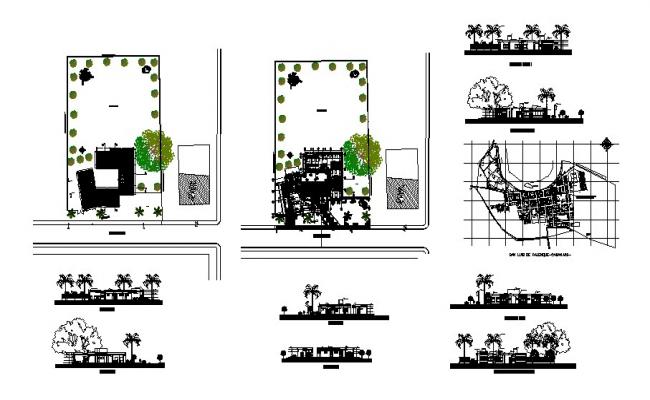 Elevation And Section Detail Of The Land Sceping Garden Area Sitting 