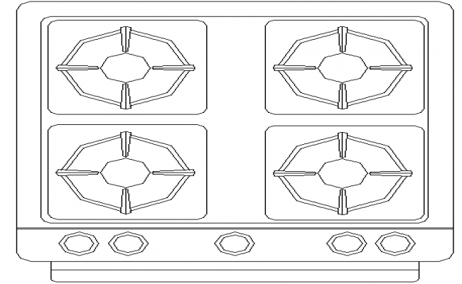 Modern kitchen all sided section, layout plan details with furniture ...