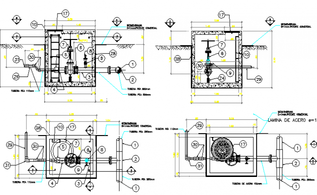 Gate valve architecture design dwg file