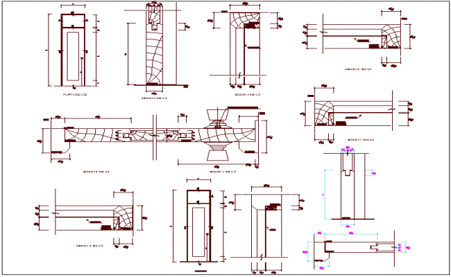 Photo cell assembly view with sliding door sectional view dwg file ...