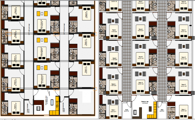 Guest House Hotel Architecture Layout Plan Details Dwg File