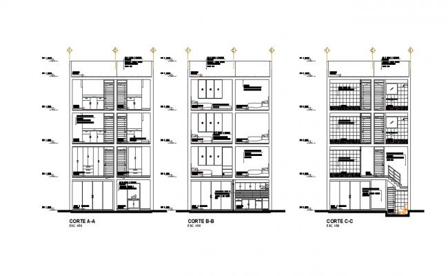 Basement car parking lot floor plan details of multi-purpose building ...