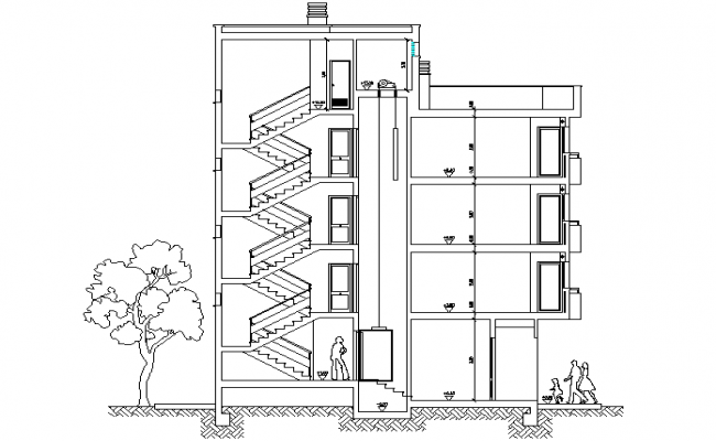 High rise building section detail dwg file - Cadbull