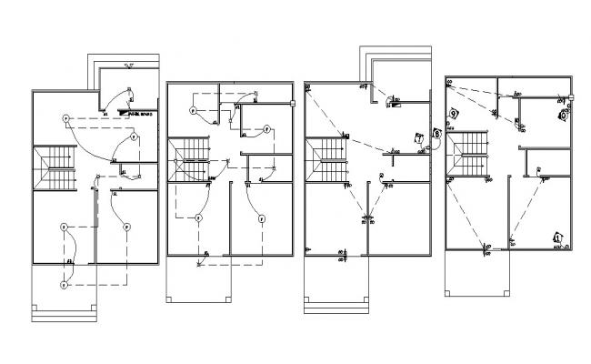 First floor Electrical installation plan design of Apartment house ...