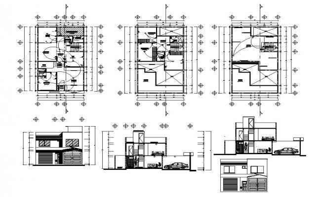 Bungalow Elevation Plan In AutoCAD File - Cadbull