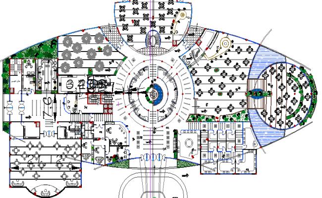 Architecture Hotel layout plan dwg file