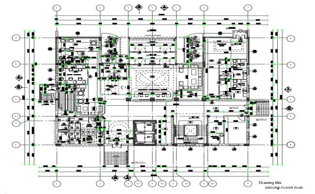 Front and back sectional drawing details of multi-level hospital ...