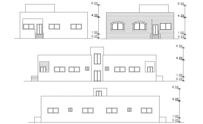 Bungalow drawing with detail dimension in dwg file - Cadbull