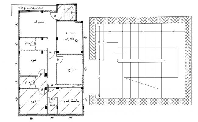 Architecture 3 BHK Apartment House  Working  Plan  CAD 