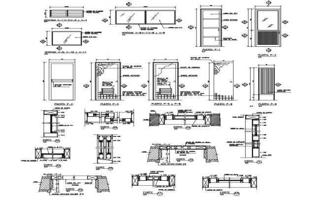 Drawing of pointed arch window AutoCAD file - Cadbull