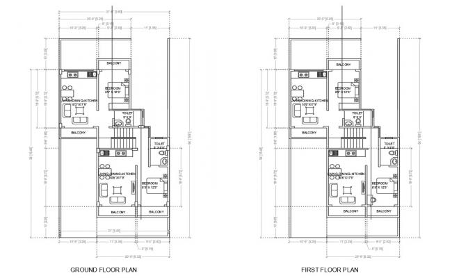 Single family two level house section constructive details dwg file ...