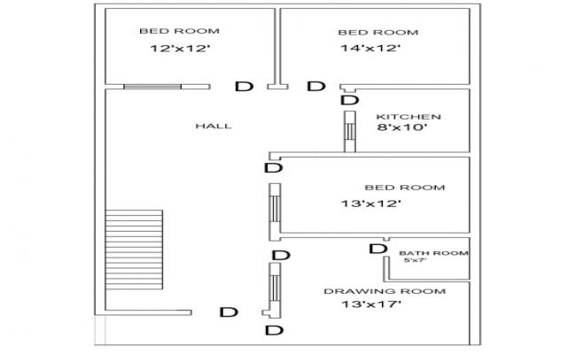 Bungalow Plans In AutoCAD File - Cadbull