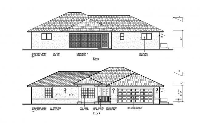 320 Square Yards Duplex House Building Design DWG File - Cadbull