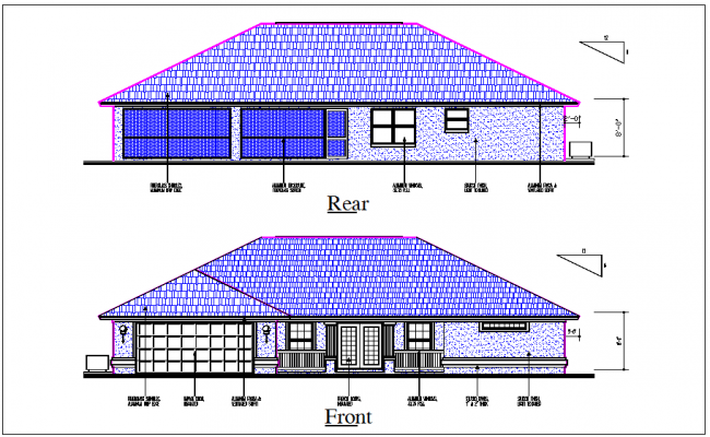 One single family house design drawing project - Cadbull