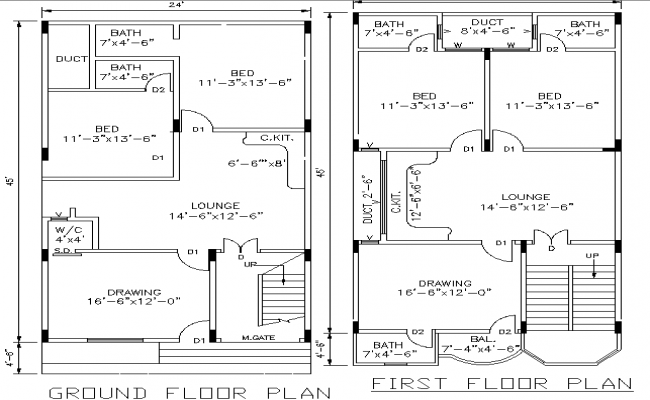 house plan drawing with details
