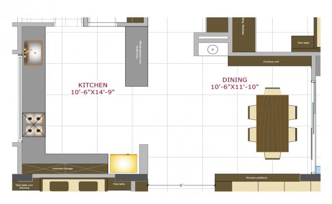 House kitchen layout plan cad drawing details pdf file