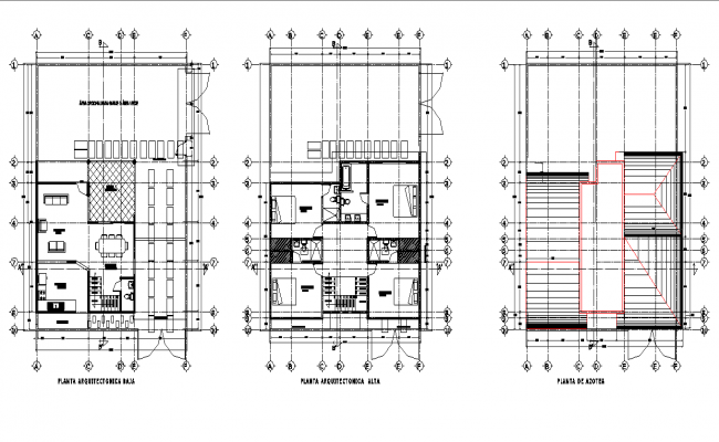 Section home plan dwg file - Cadbull