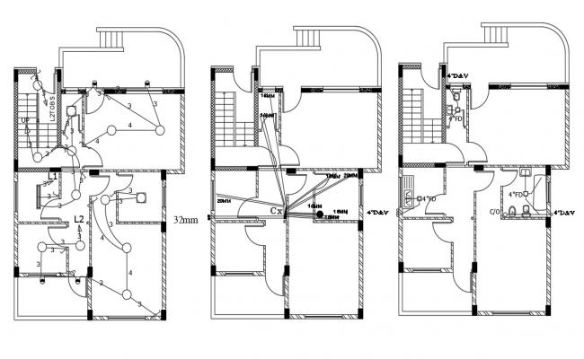 Elevation drawing of the bungalow with detail dimension in dwg file ...