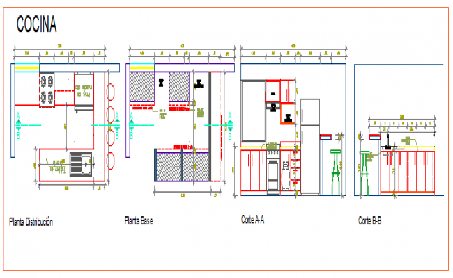 Interior design of kitchen detail drawing