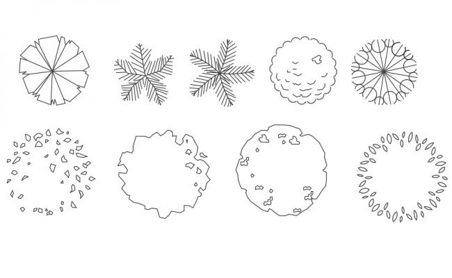 Top View Plant CAD Blocks Free Drawing - Cadbull