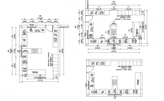 Kitchen of restaurant with bar architecture layout plan cad drawing ...