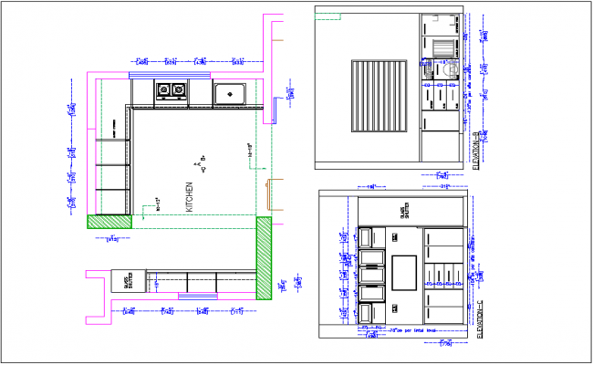  Kitchen plan layout dwg file