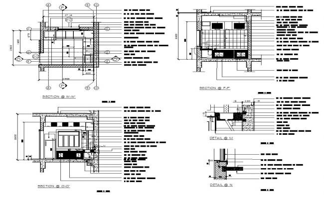 Kitchen section detail 2d view CAD block layout file in autocad format