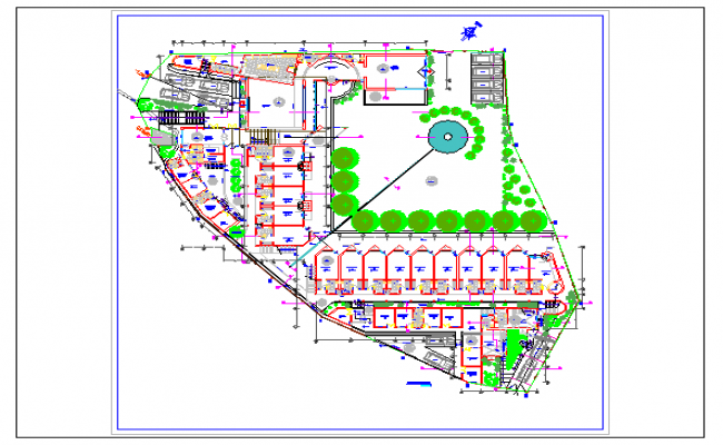 All sided elevation of multi-flooring tourist hotel dwg file - Cadbull