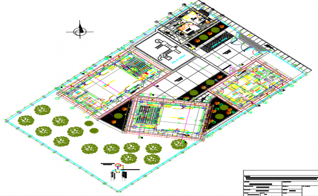 Ground, first, second and top floor layout plan of office building dwg ...