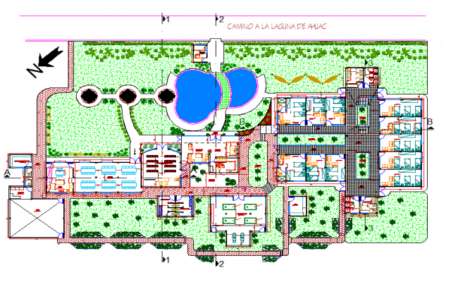 Corporate Building section plan - Cadbull