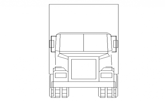 Large truck front cad block design dwg file
