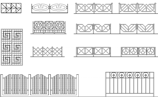 boundary wall dwg, section plan dwg - Cadbull