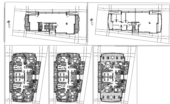 Drawing of office plan 21.76mtr x 7.03mtr with detail dimension in dwg ...