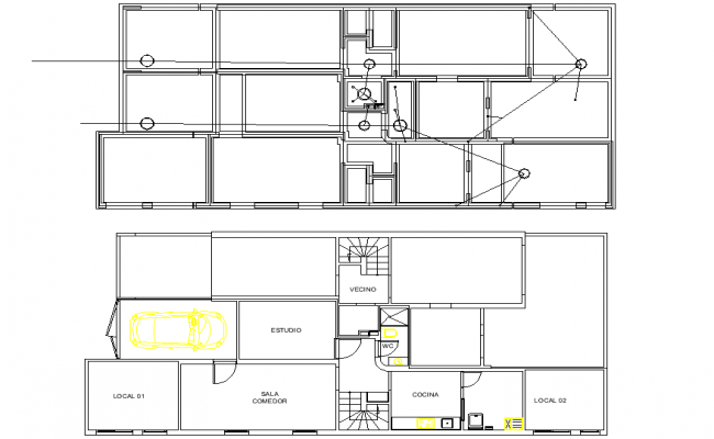 North Facing 2 Bhk House With Electrical Layout Drawing Dwg File Cadbull