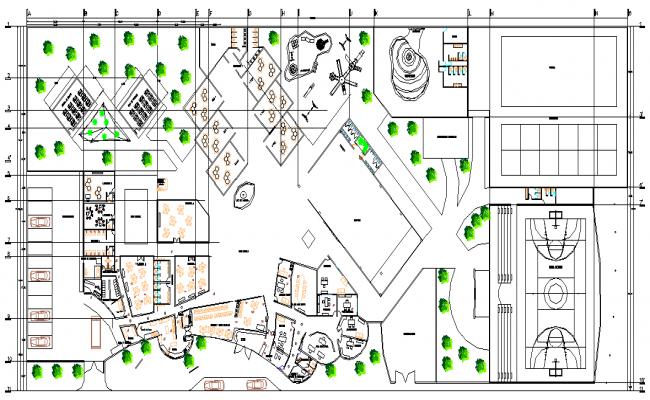 School Layout Plan Dwg