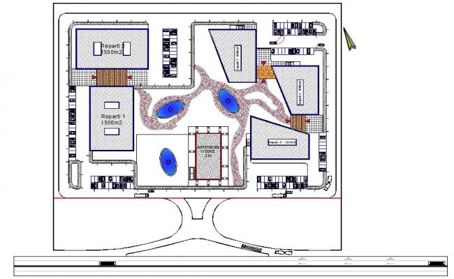 Factory building structure detail plan and section layout file in dwg ...