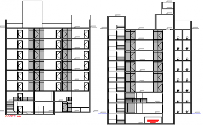 Elevation And Section Office Building Plan Detail Dwg - vrogue.co