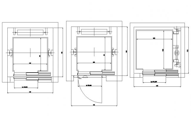 Elevator top view plan detail - Cadbull