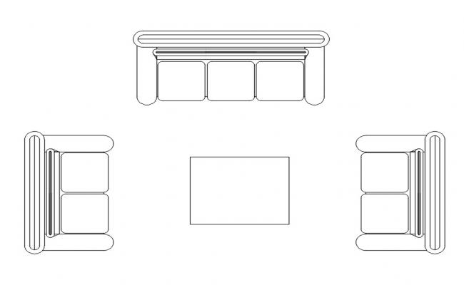 Living Room and Dining Room Design Furniture Layout Plan - Cadbull