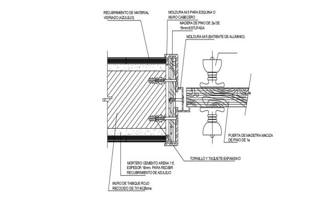 Door Section Detail In DWG File - Cadbull