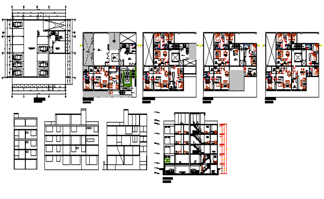 Luxurious multi family housing design drawing