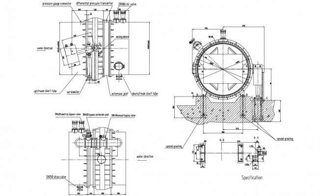 Industrial Building Structure Detail 2d View Elevation Layout File 