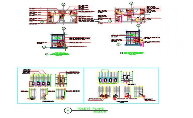 Toilet detail plan in autocad - Cadbull