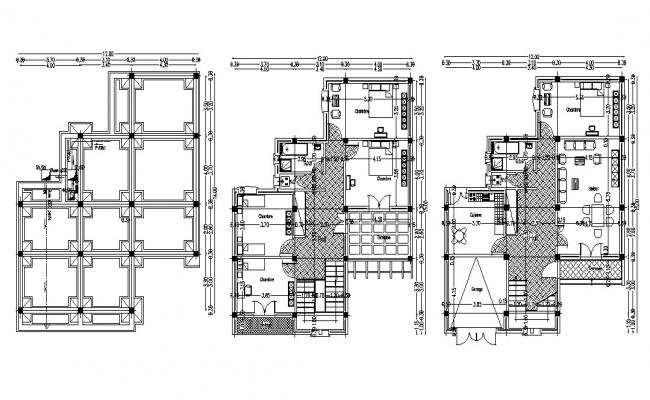 3 bhk Home Design - Cadbull