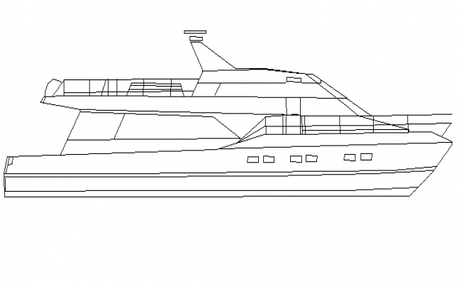 mini ship type boat cad block design dwg file