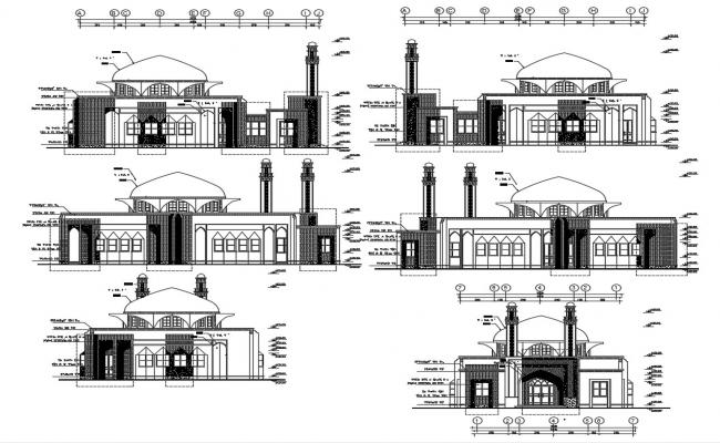 Mosque Layout plan detail view dwg file