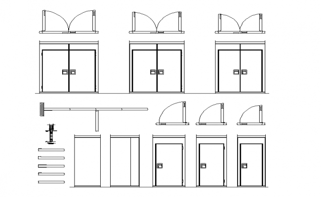Doors and gate elevation, section and installation cad drawing details ...