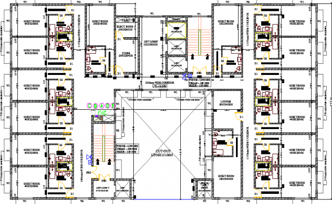 First Floor Layout Plan Details Of Multi Flooring Hotel Dwg File Cadbull Designinte Com